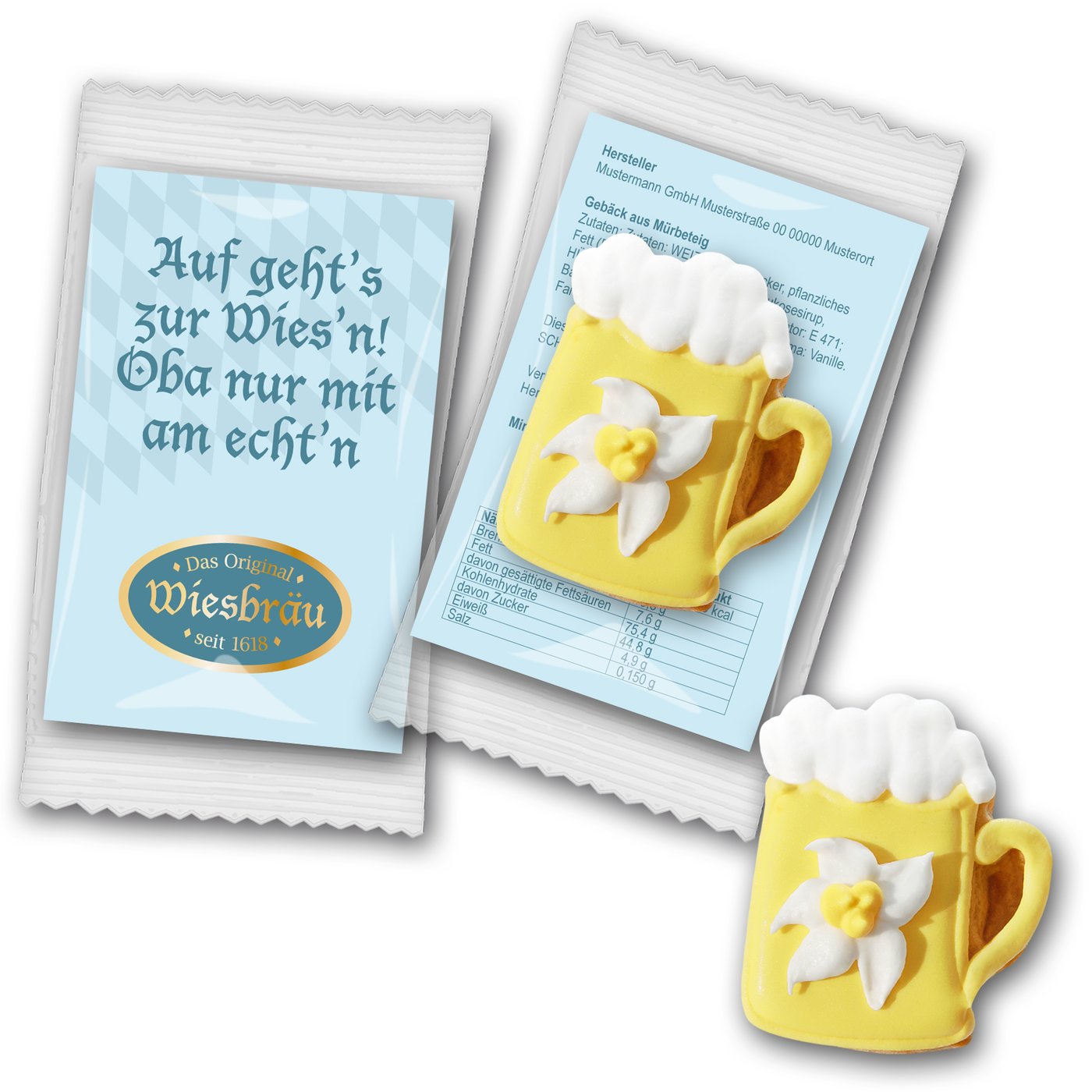 Cookie Bierkrug im Flowpack