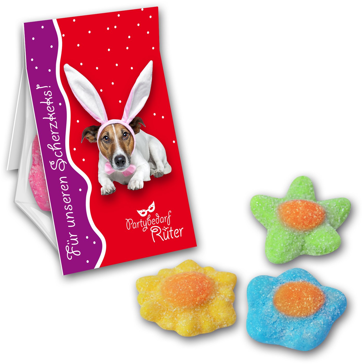 Fruchtgummiblümchen in Promobag