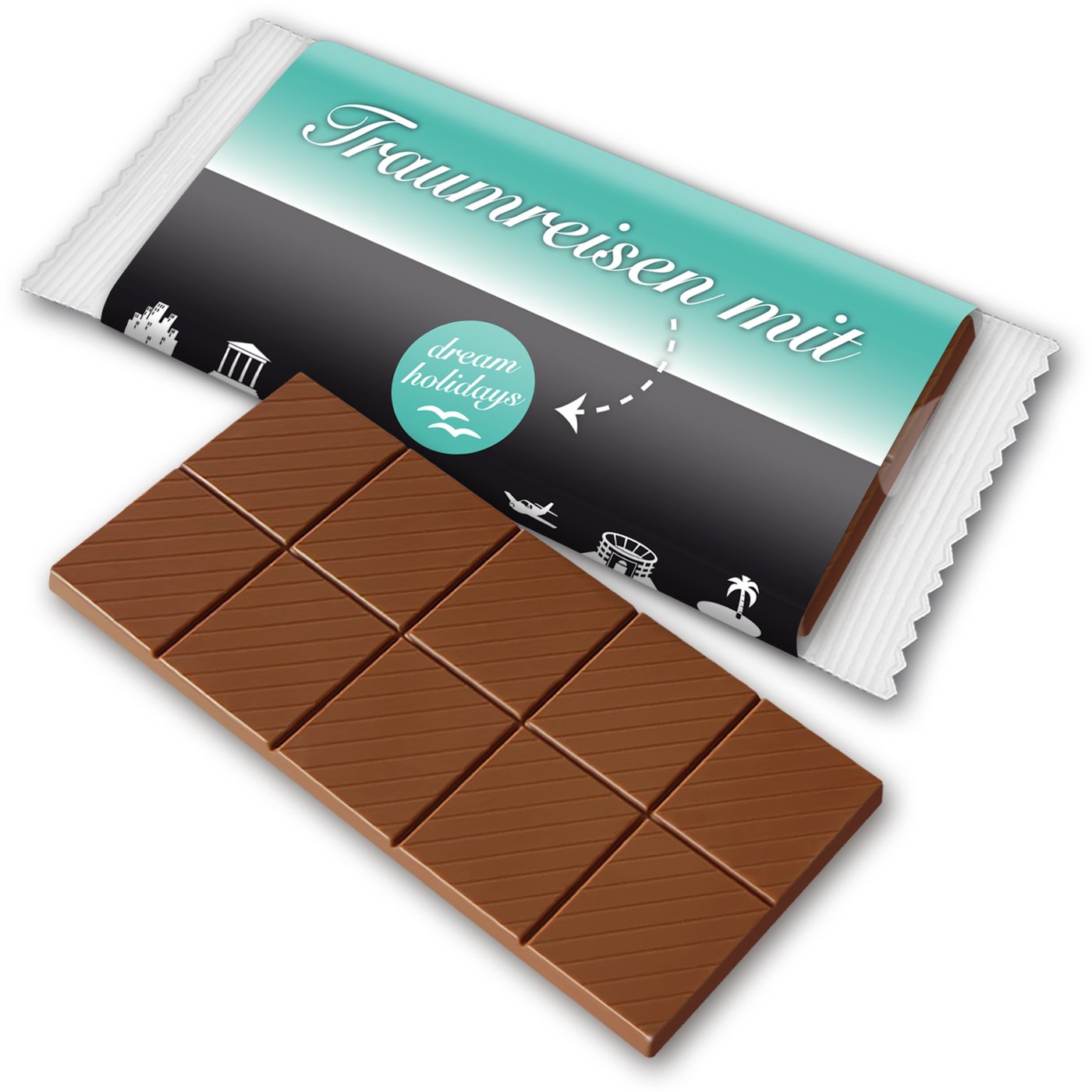 Schokoladentafel mit Banderole