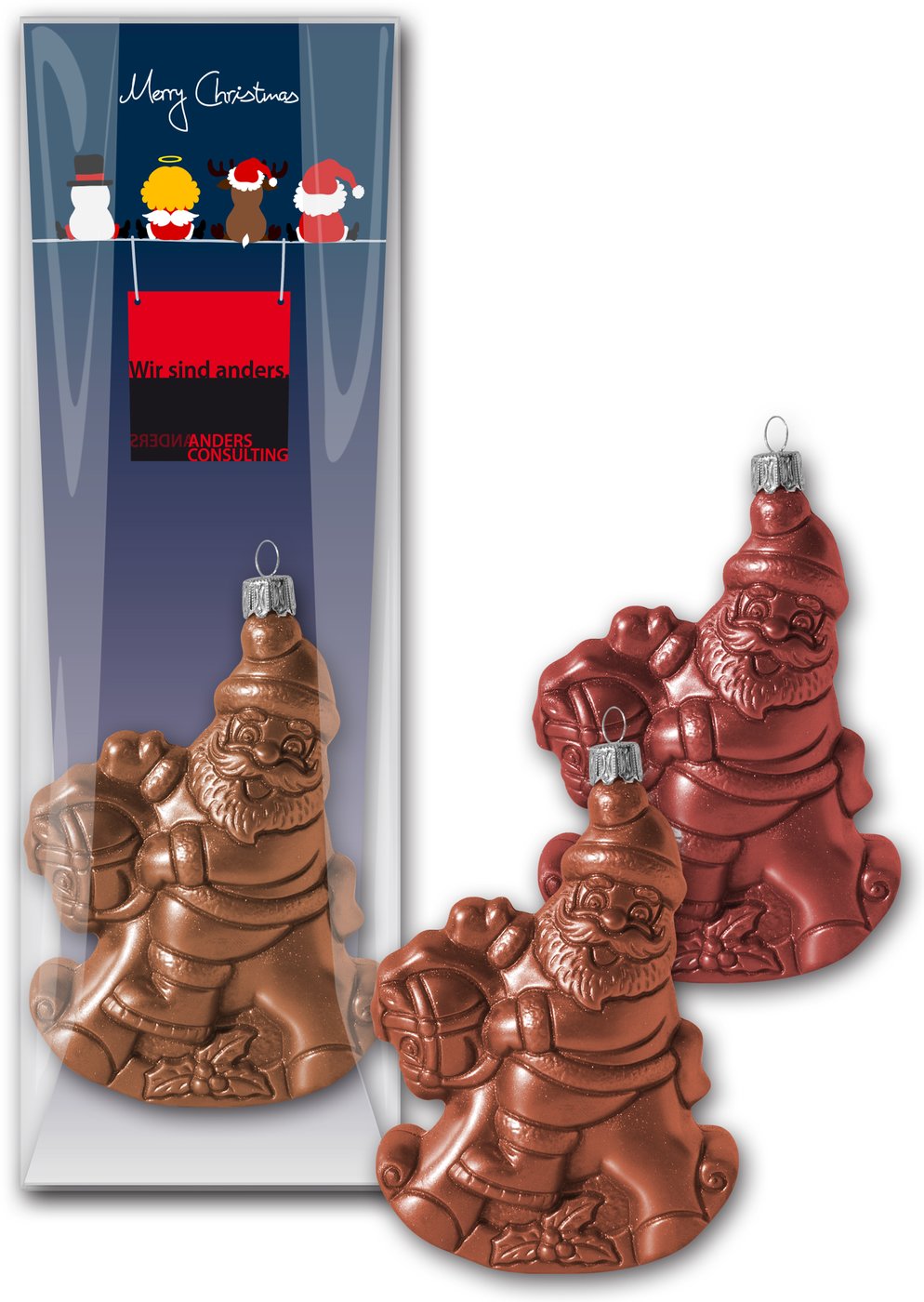 Schoko-Christbaumkugel Nikolaus auf Schaukelpferd