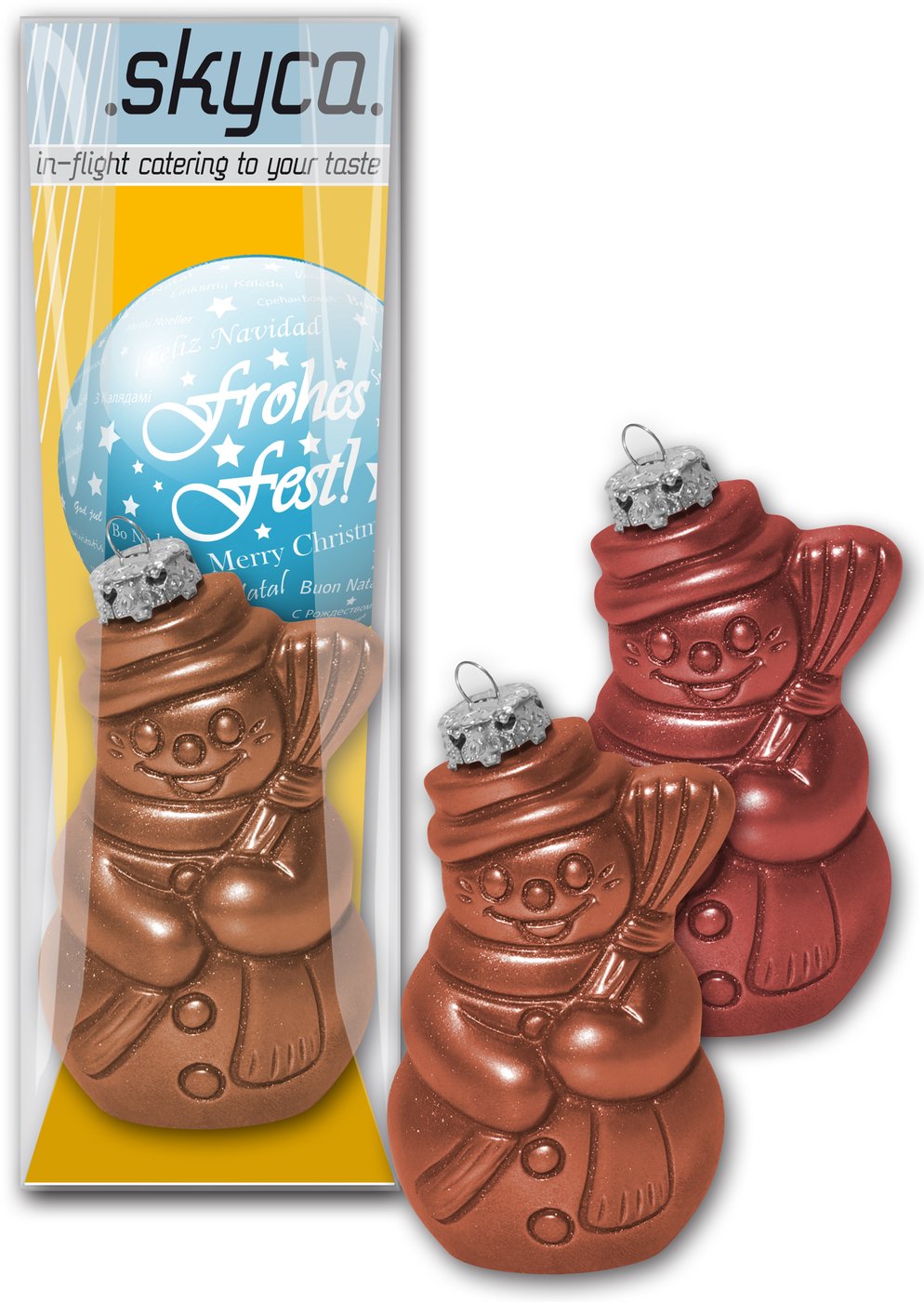 Schoko - Christbaumkugel Schneemann