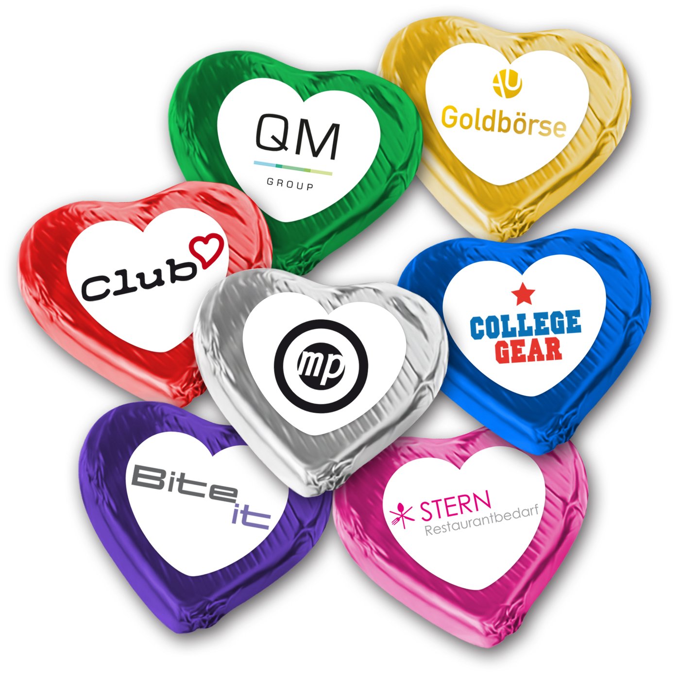 Schokoladenherz mit Logo