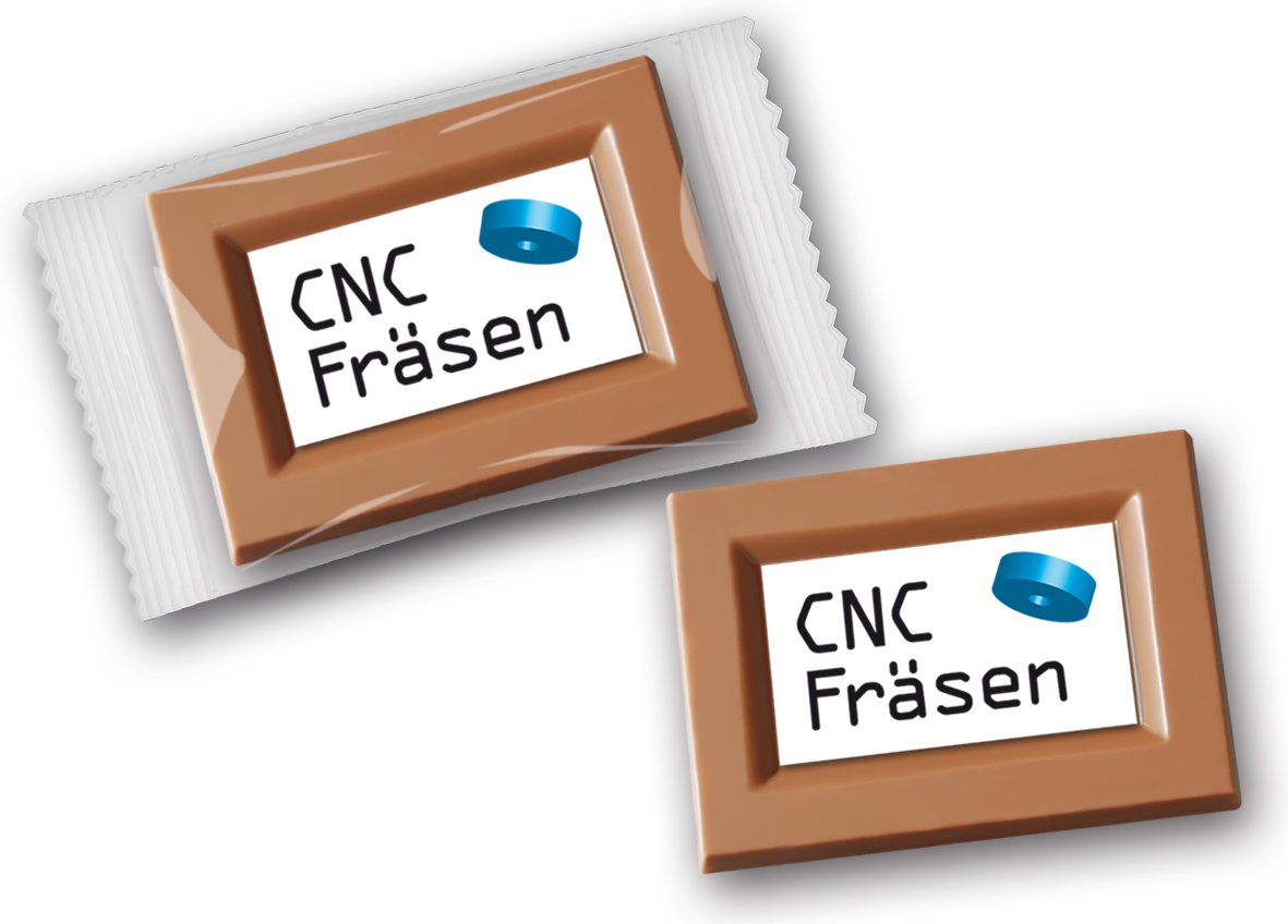 Schokoladentäfelchen mit Logo