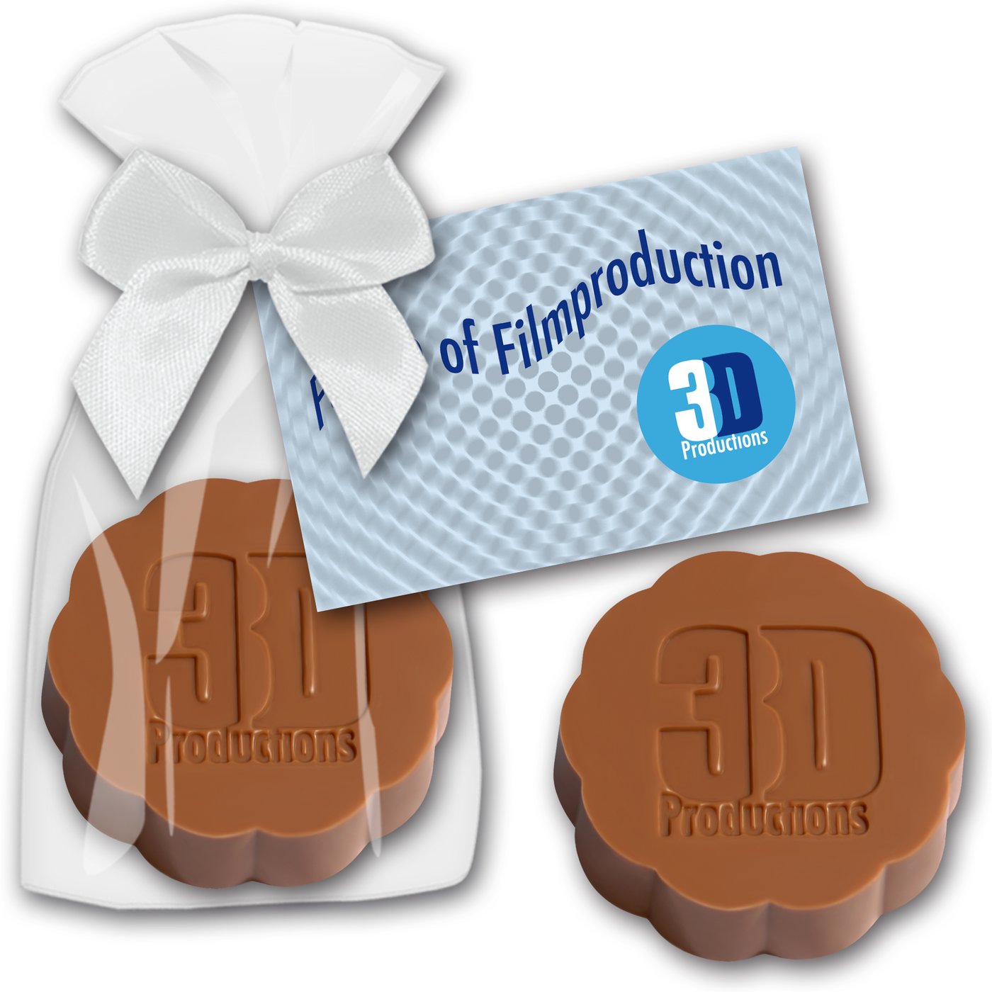 Logoschokolade rund mit Prägung
