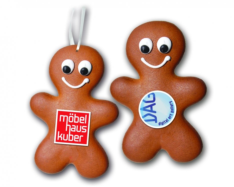 Lebkuchenmann mit Logo