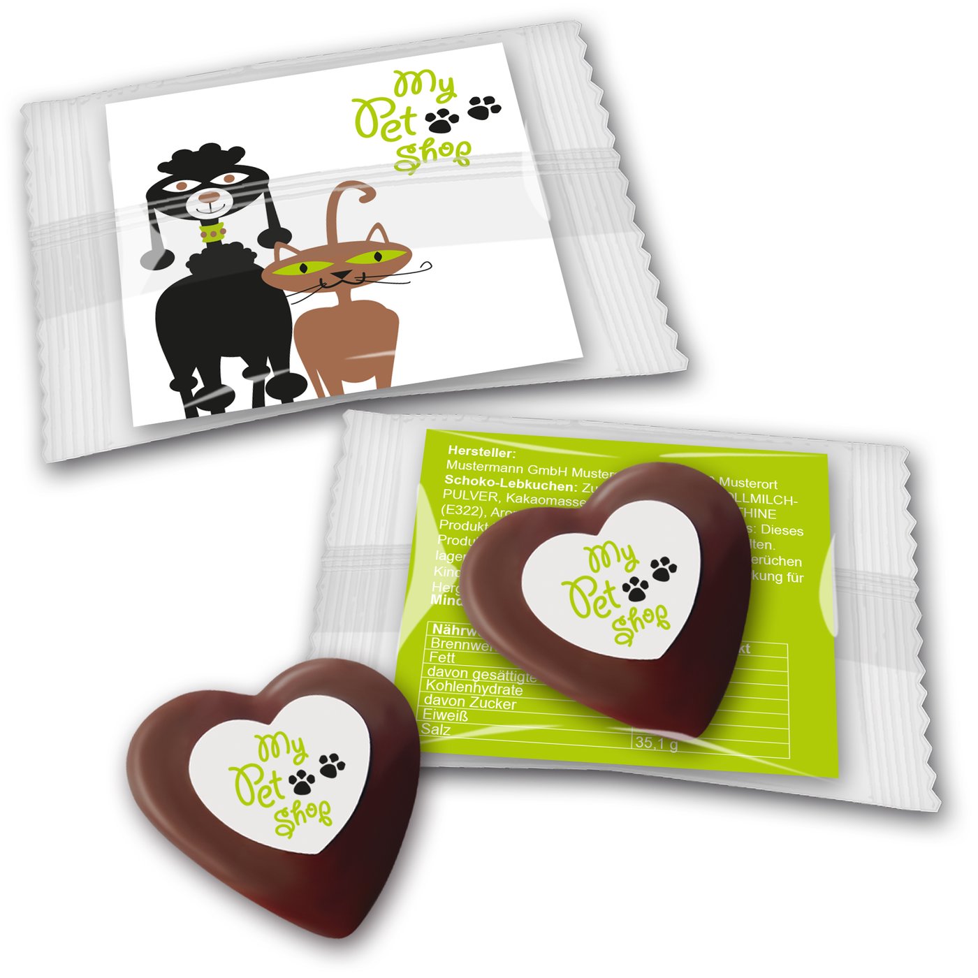 Schoko - Lebkuchenherz mit Logo