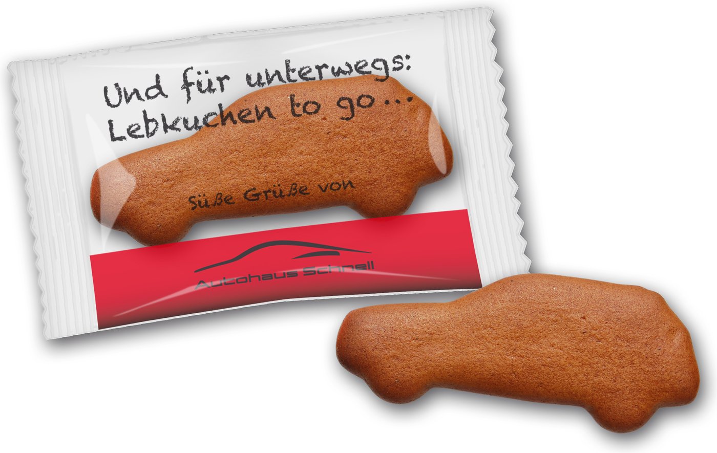 Lebkuchenauto in bedruckter Folie