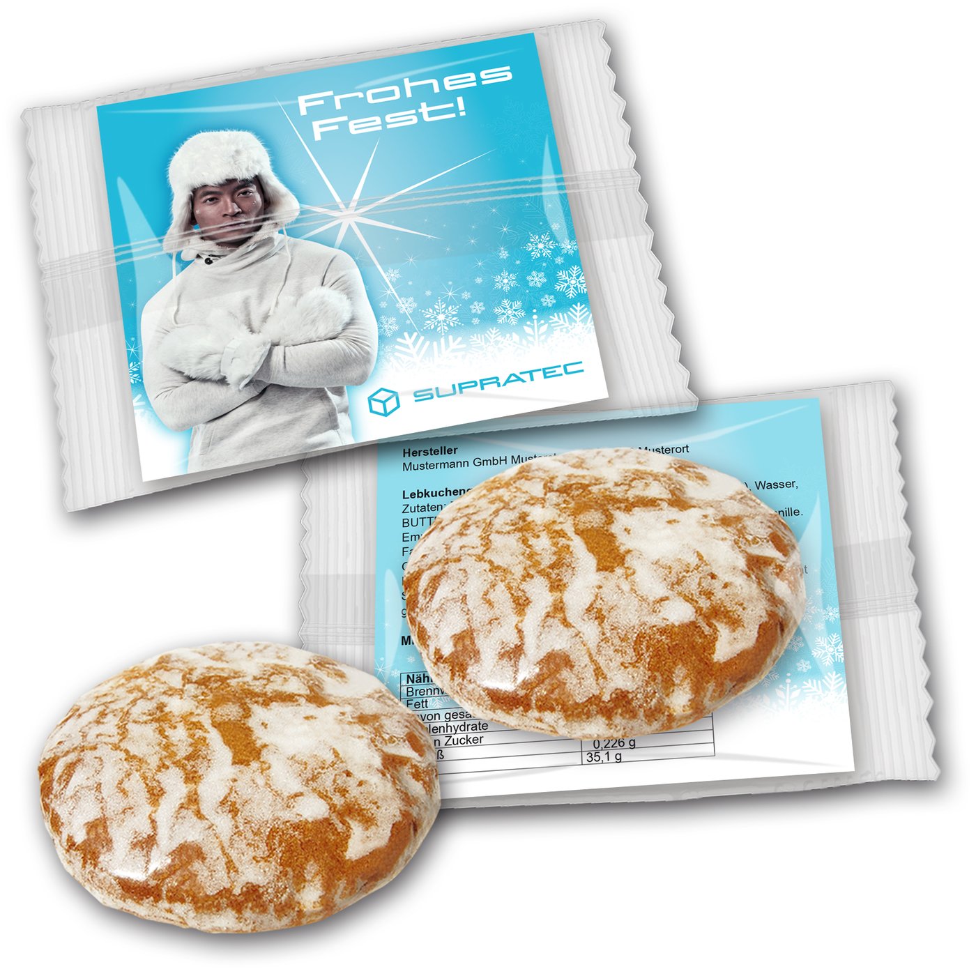 Oblatenlebkuchen groß auf Karte