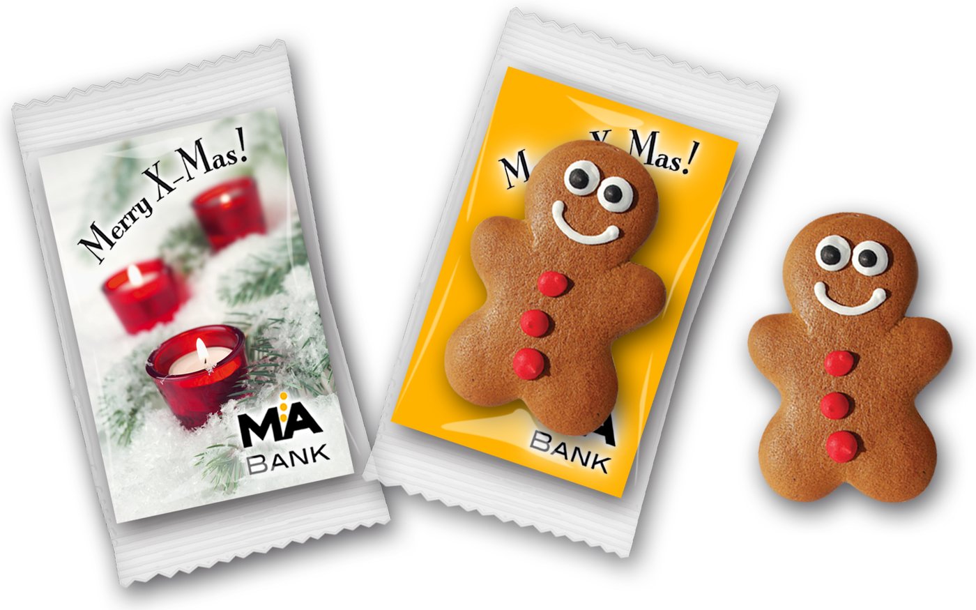 Lebkuchenmann klein auf bedruckter Karte