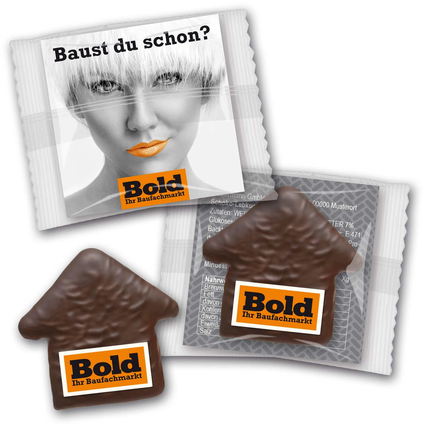 Schokolebkuchenhaus mit Logo