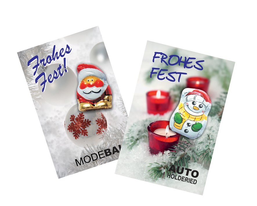 Schokocard Nikolaus oder Schneemann