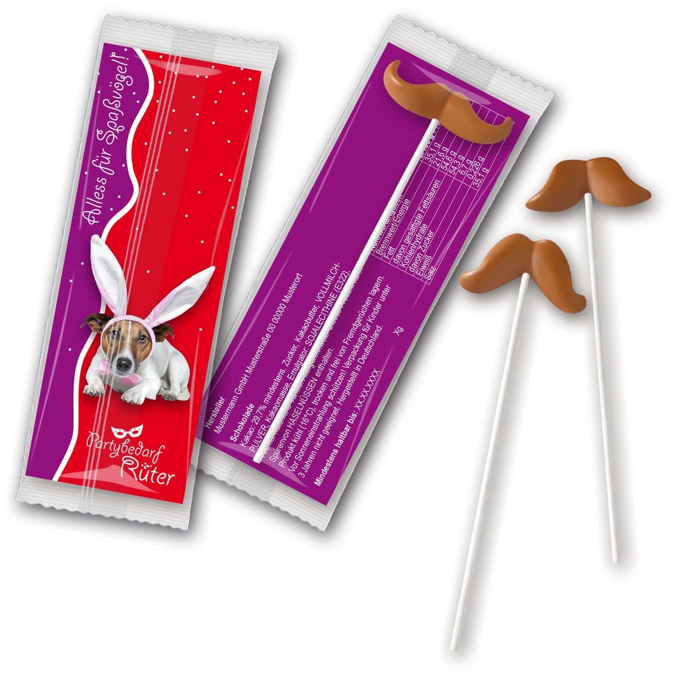 Schnurrbartlolly Schokolade