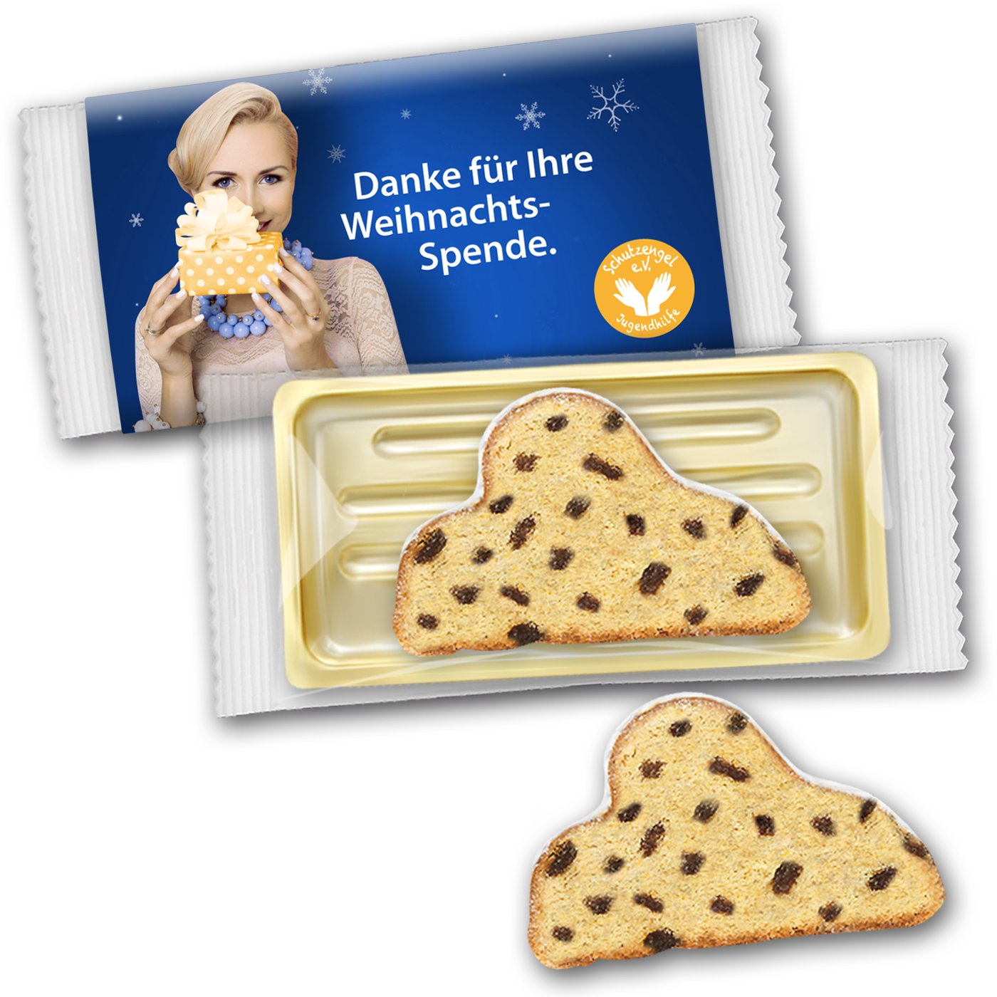 Christstollenscheibe mit Banderole