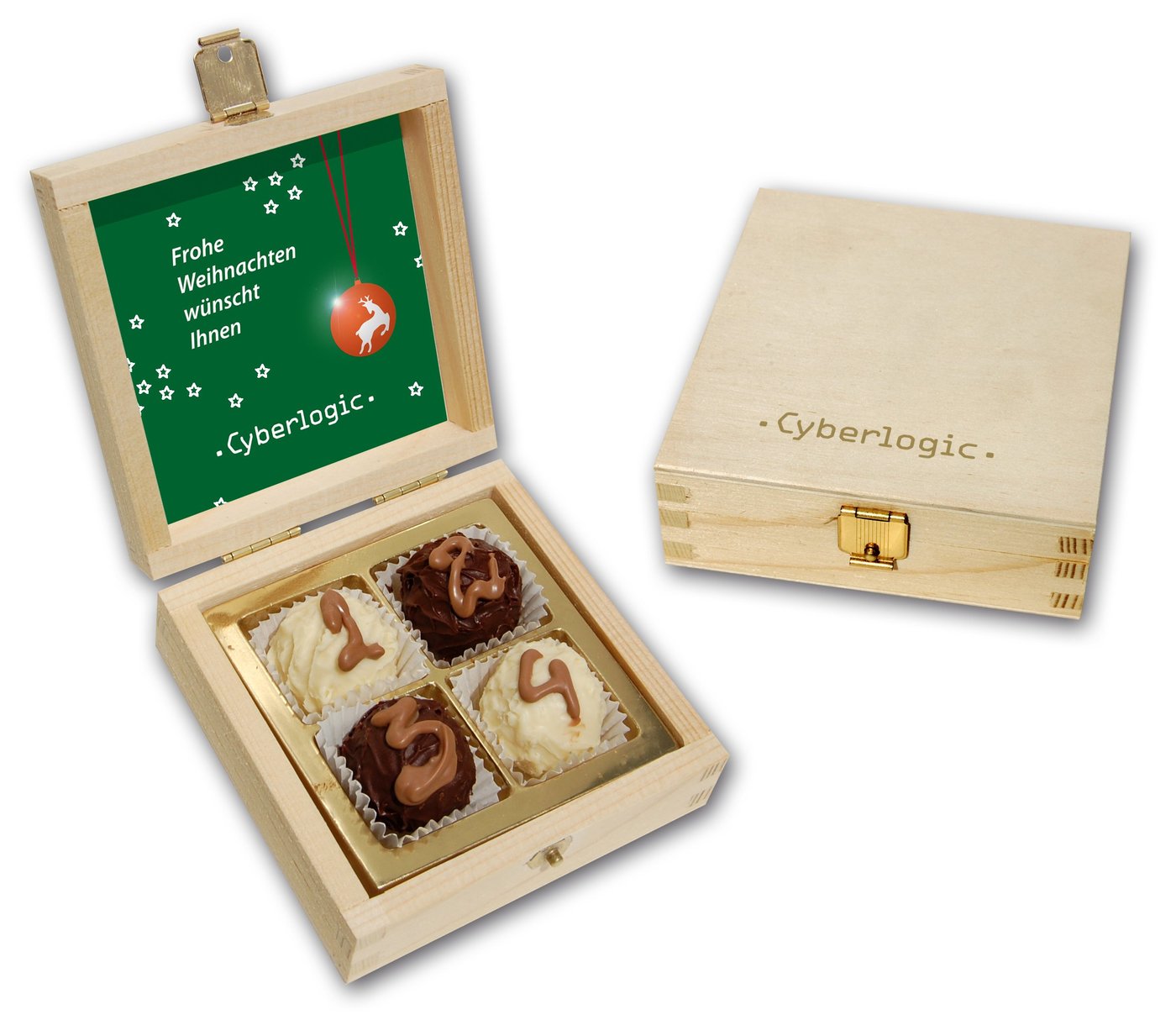 Trüffeladventskalender 4er Holzkiste