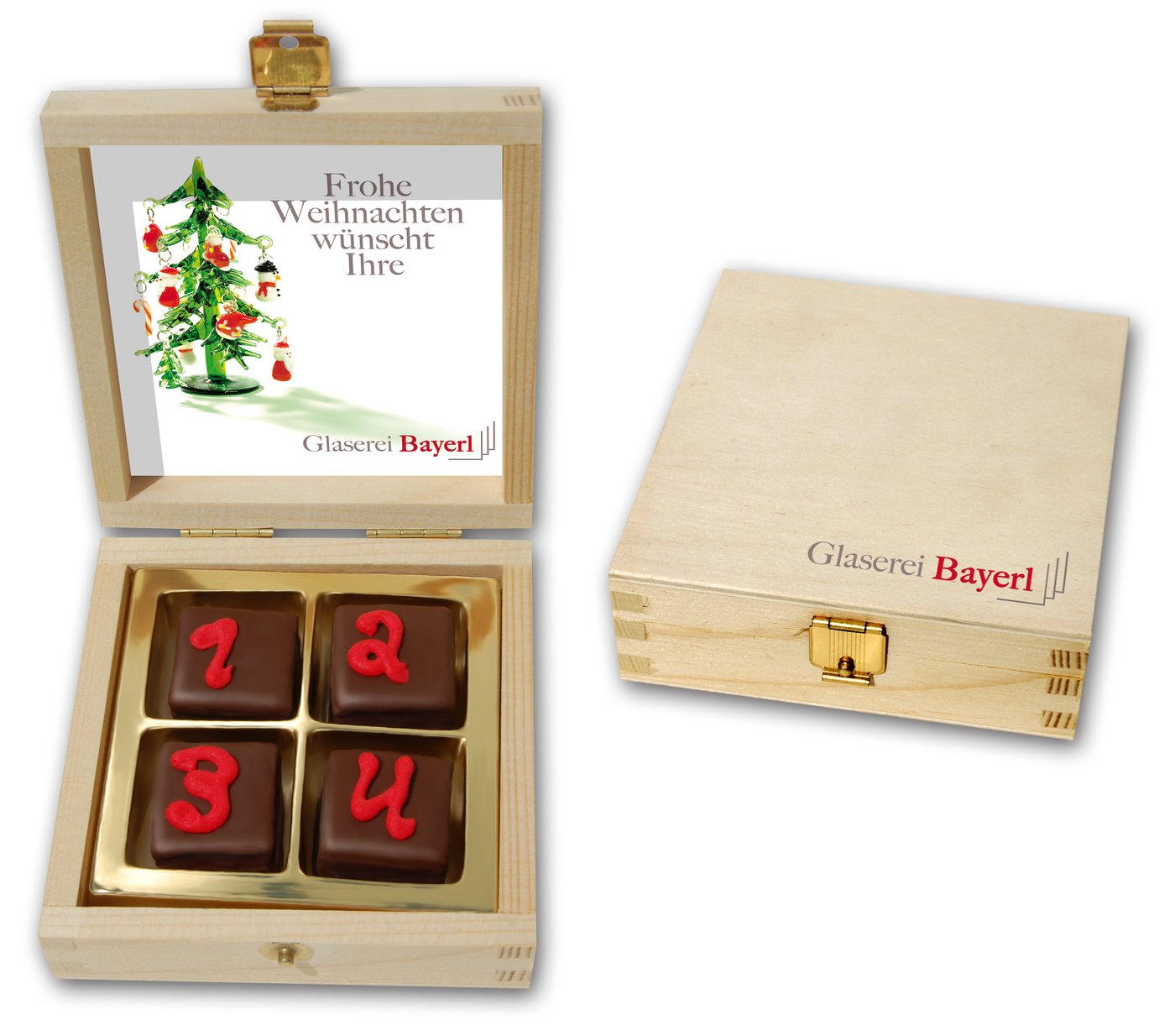 Dominoadventskalender 4er Holzkiste